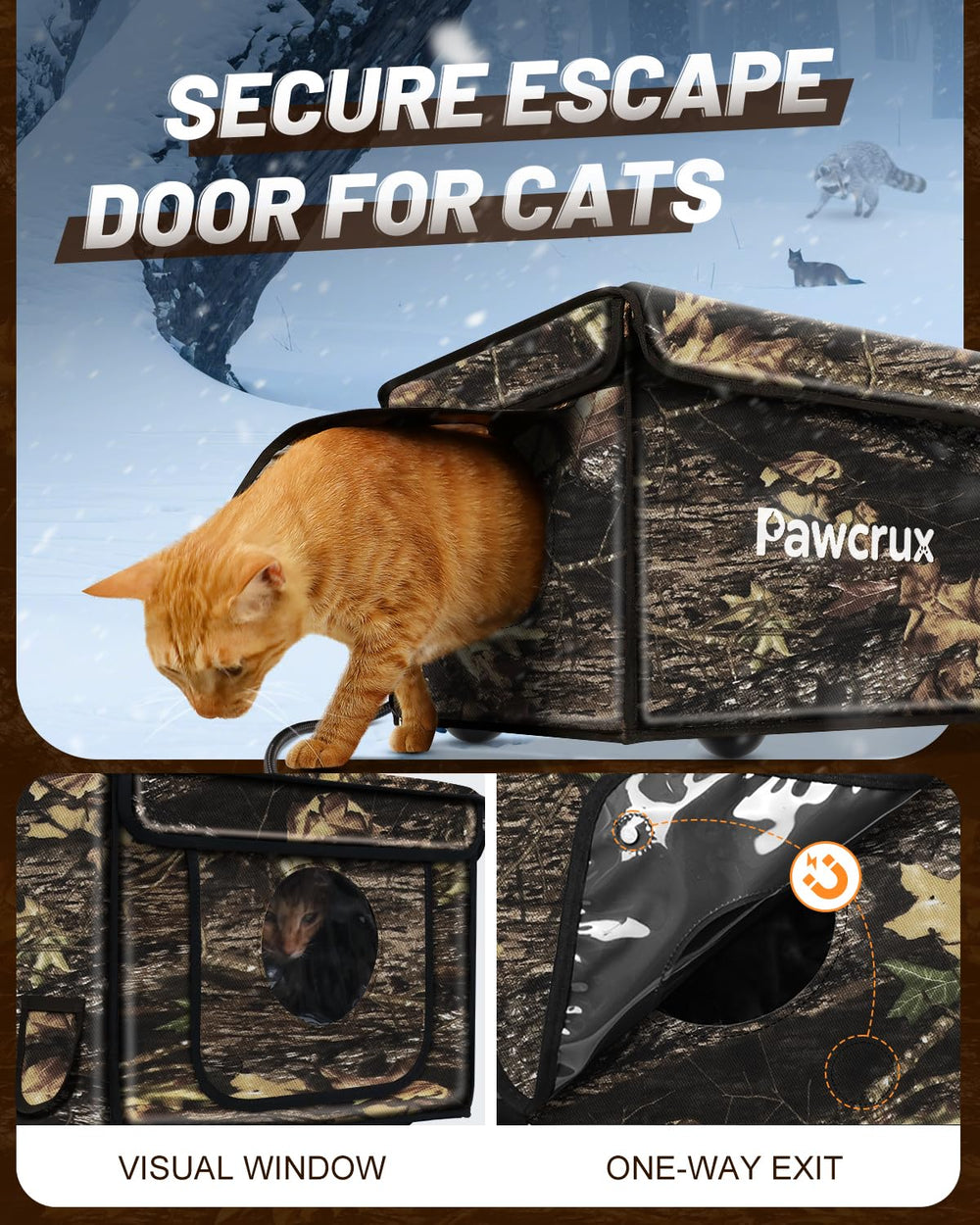 eekkii heated cat house leaf waterproof-material showcases rugged outdoor durability