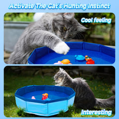 Eelexa portable cat pool easy-fill and drain design enables quick setup.