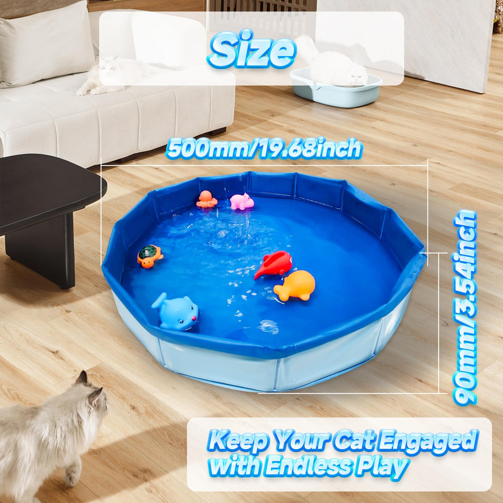 Eelexa portable cat pool supports three-cat play with adjustable water flow.