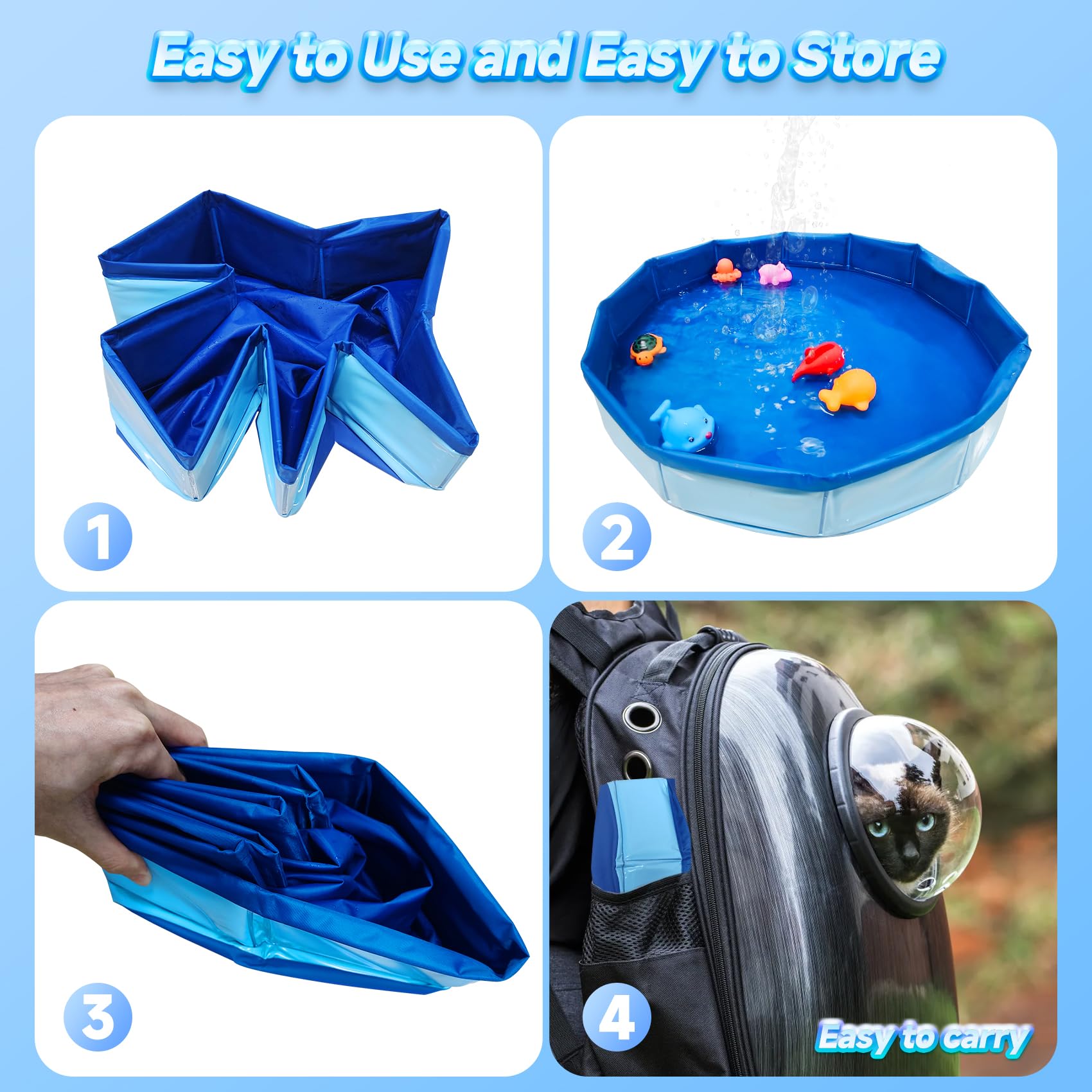 Eelexa portable cat pool uses safe ABS and silicone for gentle exploration.