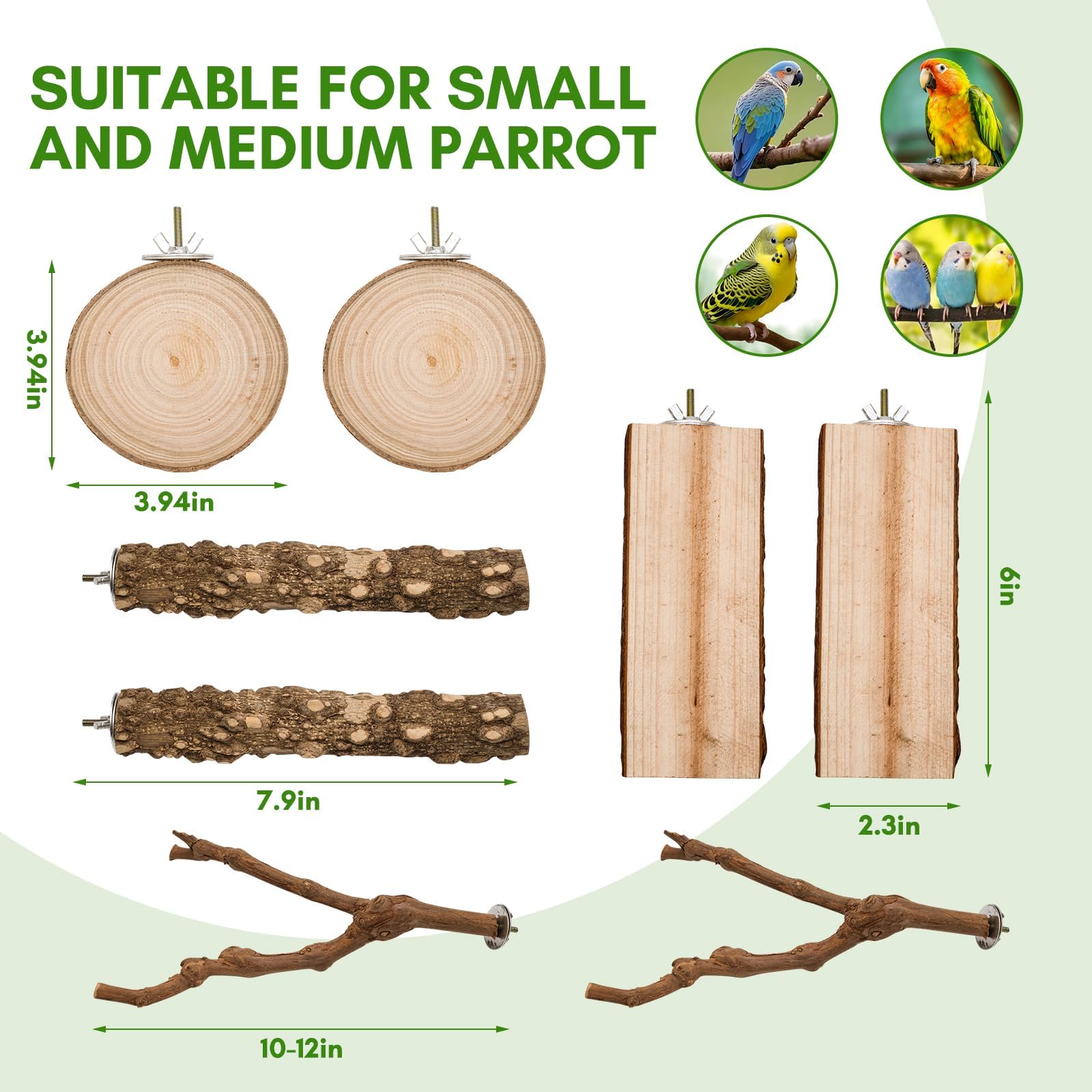 EELLAO round platform perch with natural wood texture for stable rest