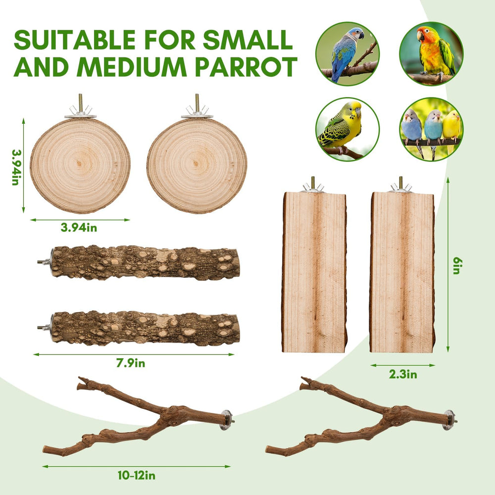 EELLAO round platform perch with natural wood texture for stable rest