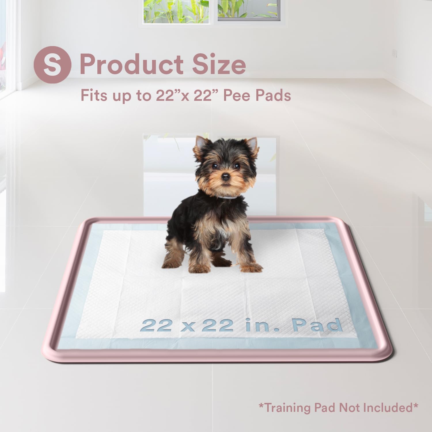 eenk pee pad tray holder on floor shows waterproof silicone edge