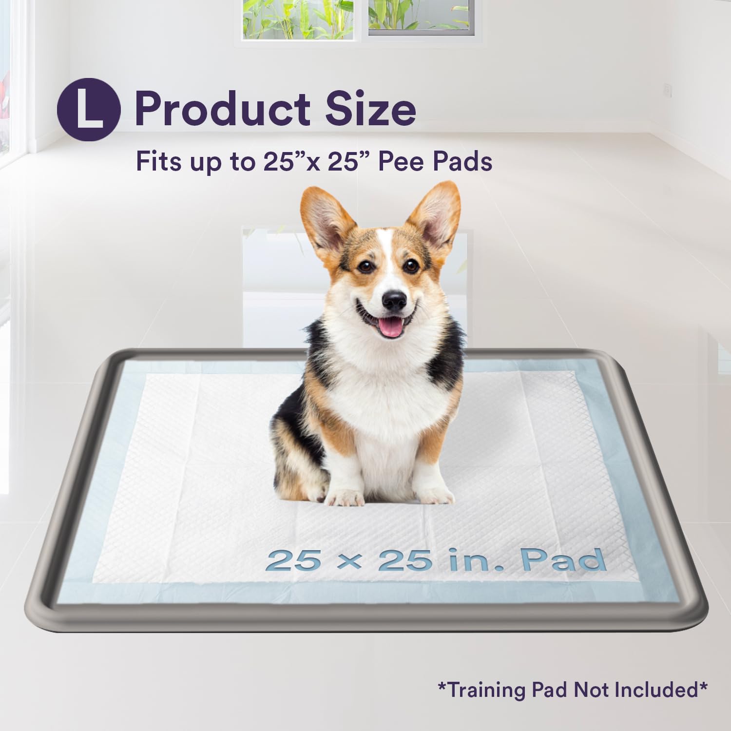 eenk pee pad tray holder large size fits 23x23–25x25 pads