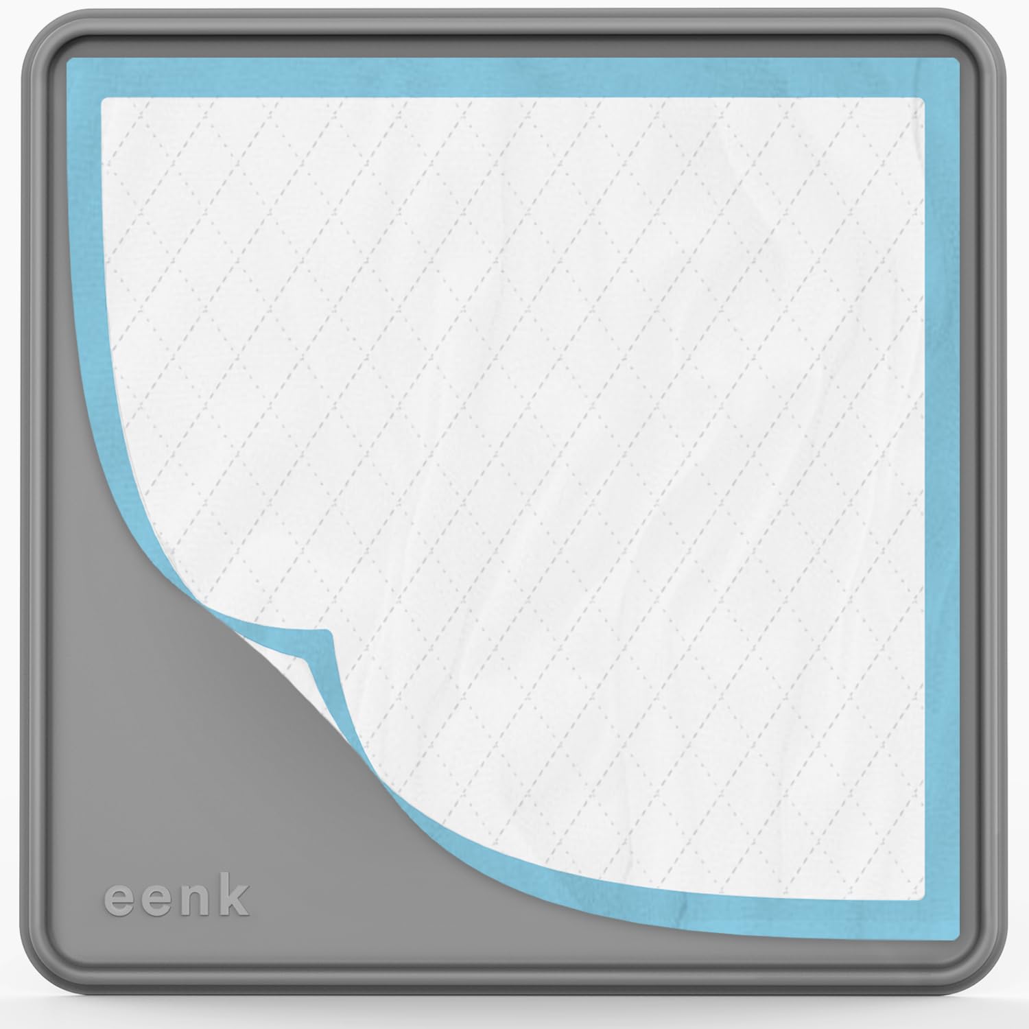 eenk pee-pad tray holder with raised lip keeps pads secure and spills contained