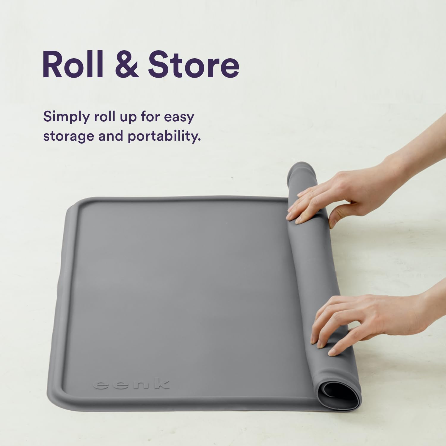 eenk pee pad tray holder versatile use shown under bowls or mats