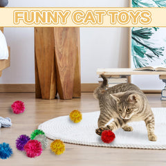 Eerrhhaq cat playing with balls demonstrates interactive play for bonding time.