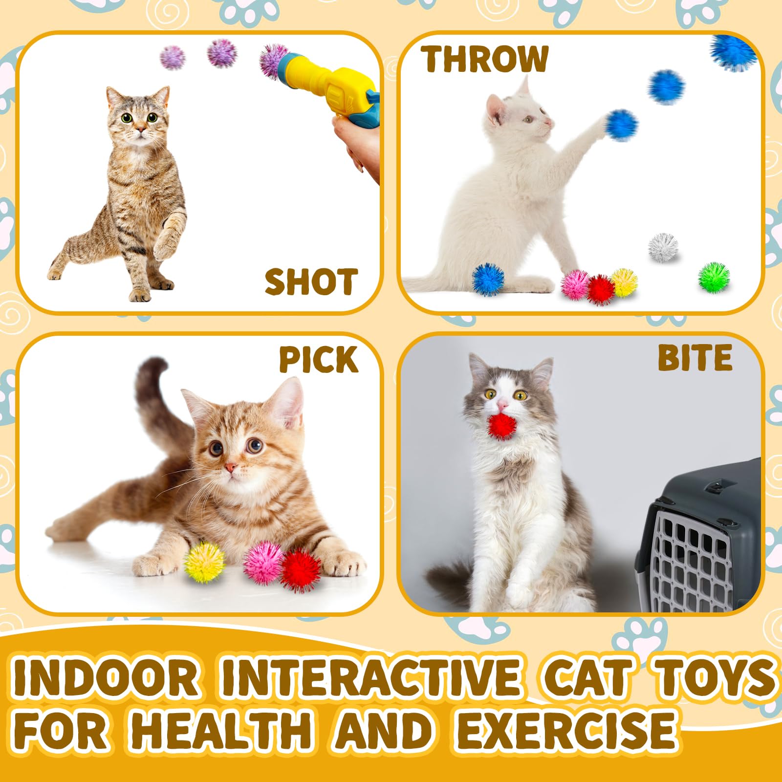 Eerrhhaq DIY cat accessories with pom pom balls for crafts
