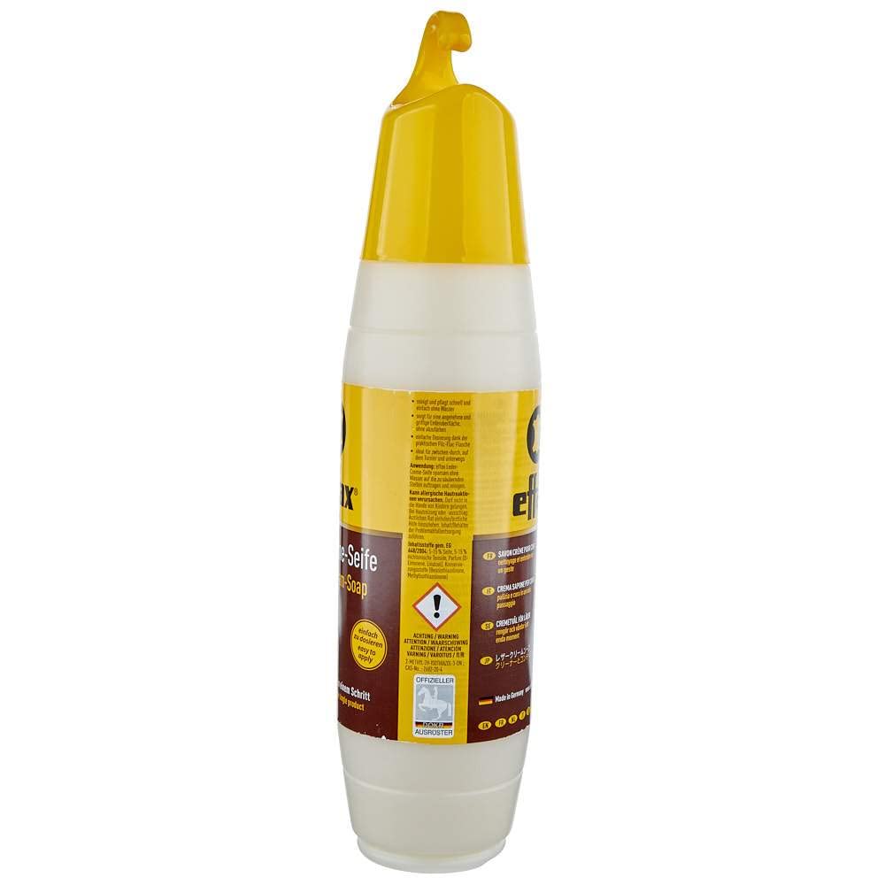 Effax Leather Cream Soap clean leather closeup highlights softness and grip potential.