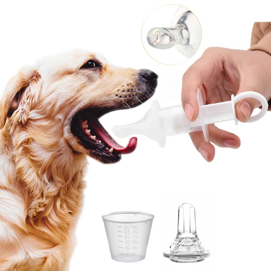 Eforlike soft-tip syringe 2ml close-up — gentle, precise feeding for puppies.