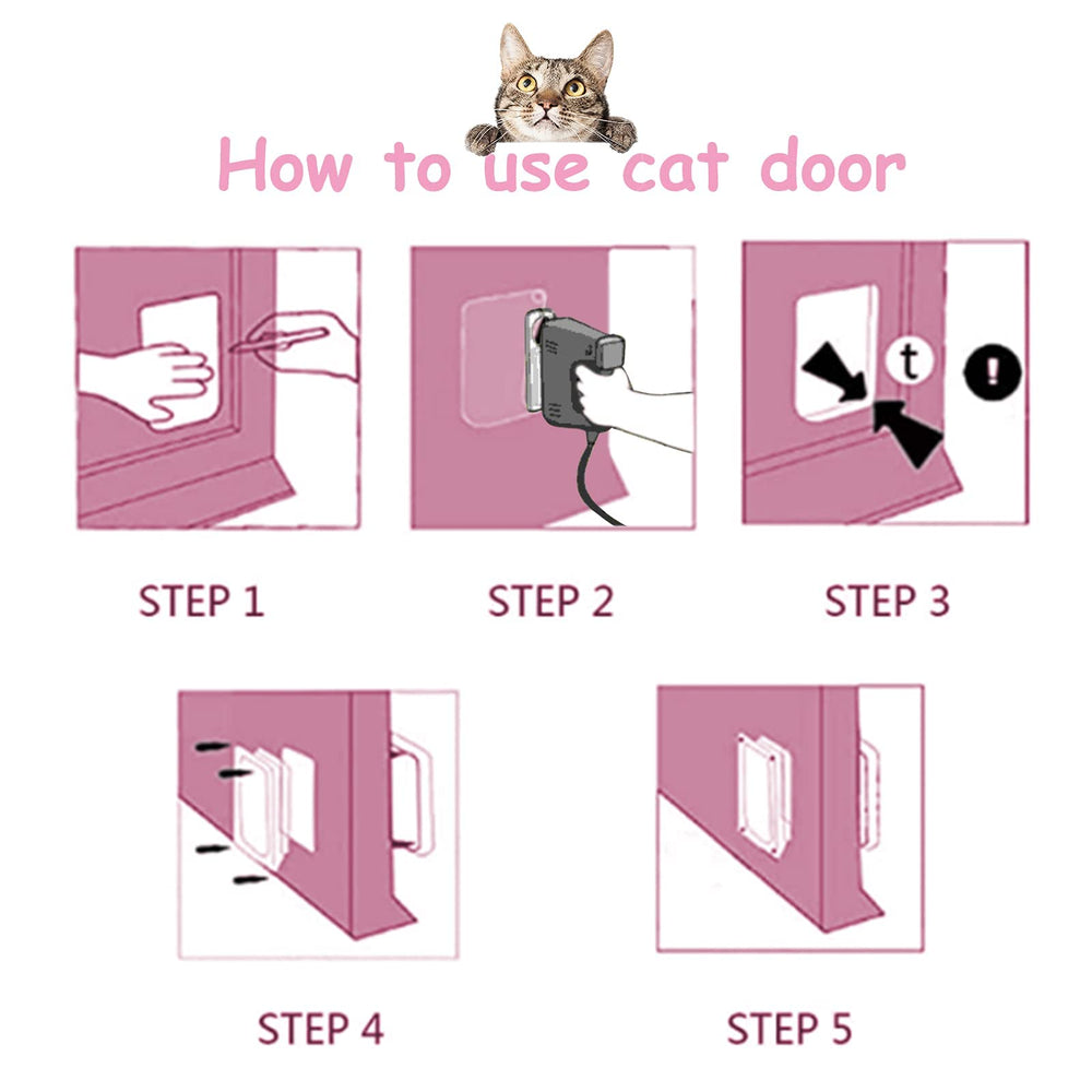 EGETOTA cat door flap fits interior and exterior surfaces for versatile installation