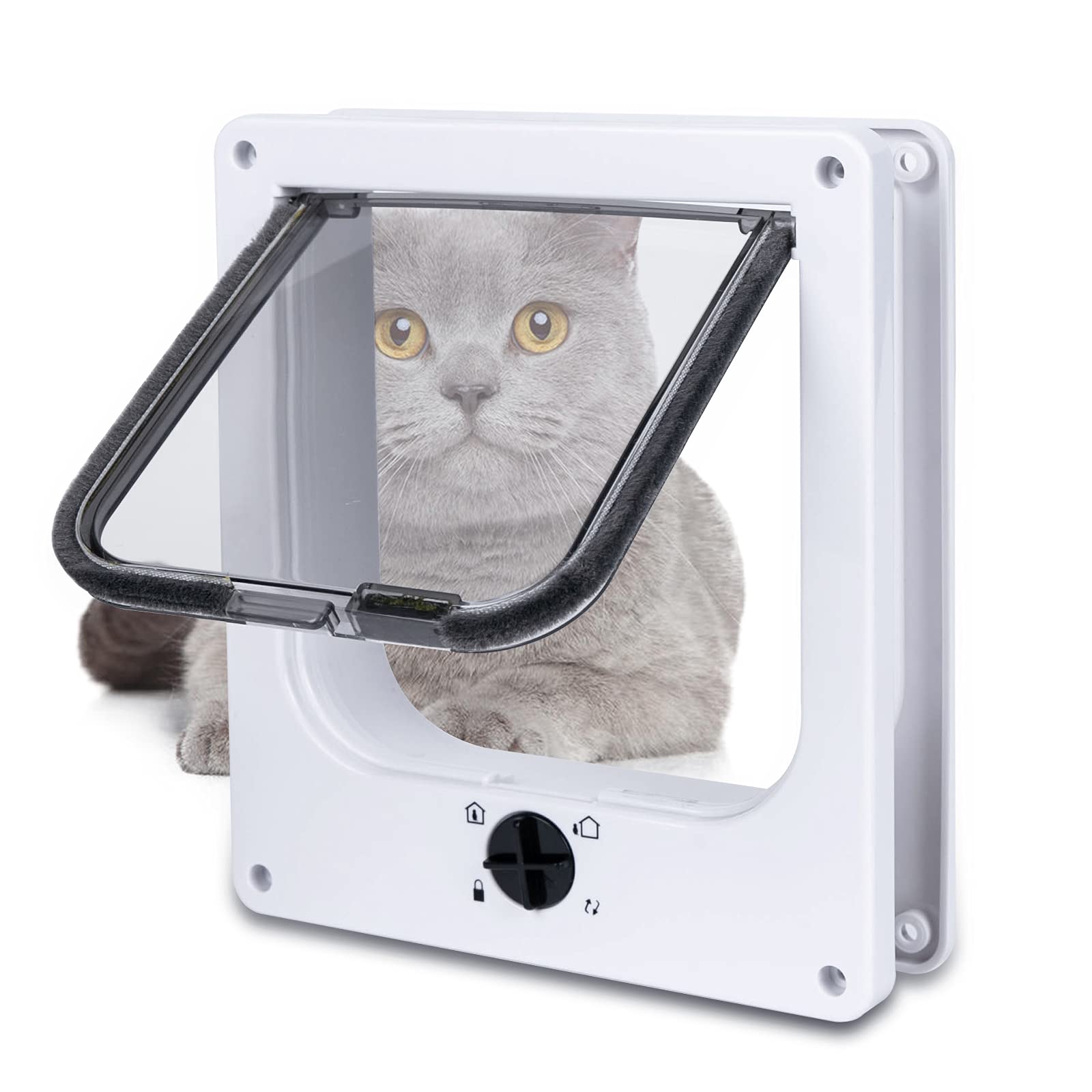 EGETOTA cat door magnetic closure demonstrates secure magnet guidance for smooth pet access.