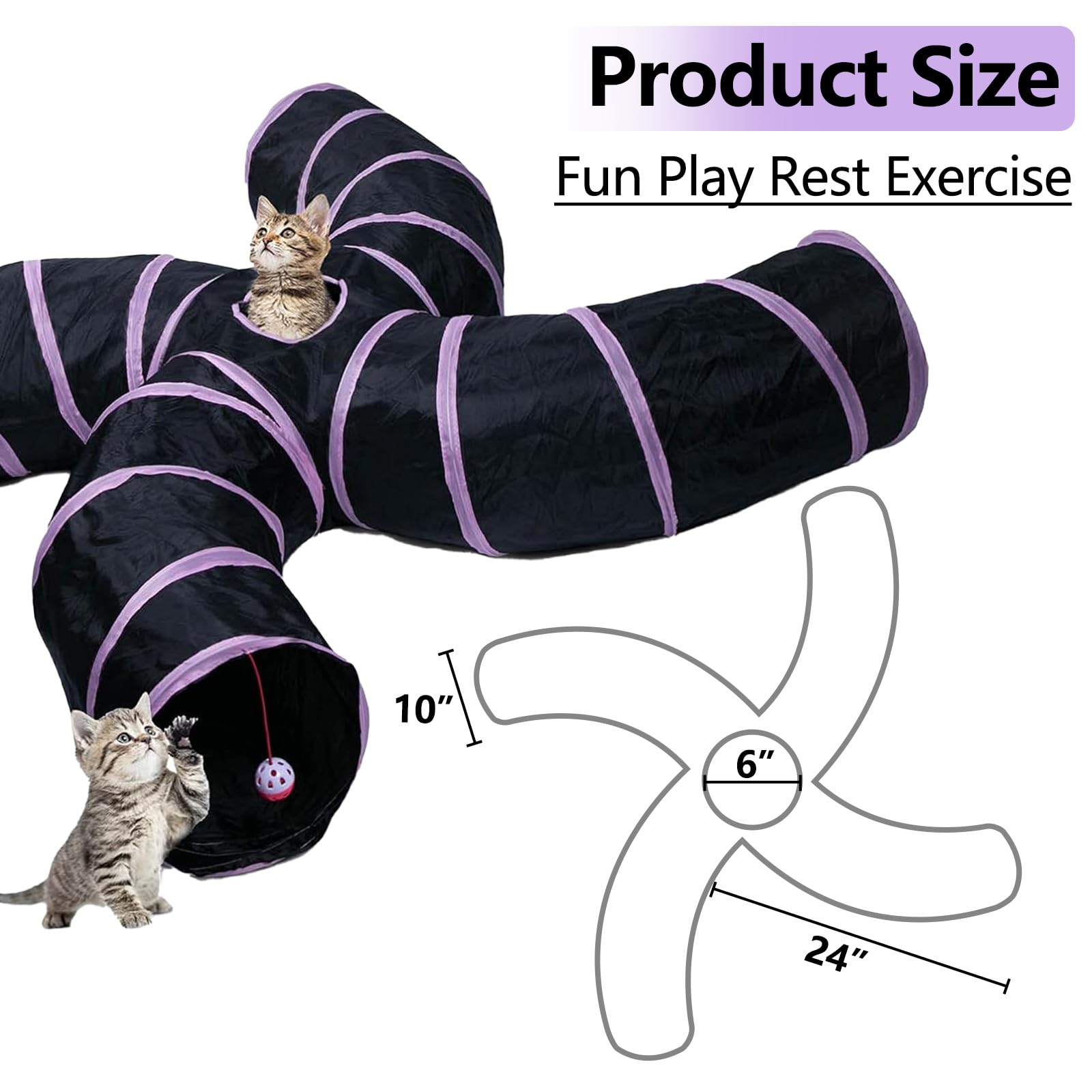 EGETOTA 4-way entry design invites cats to explore from multiple angles.