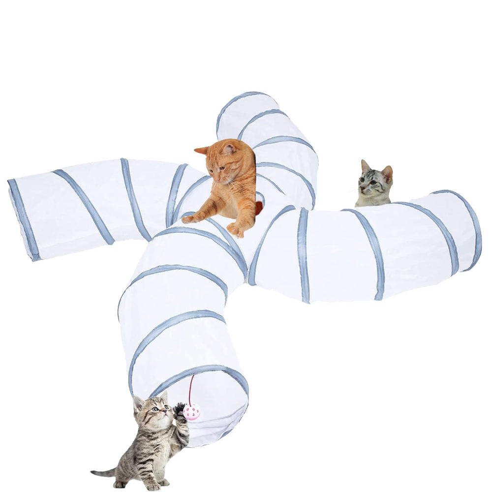EGETOTA cat tunnel 4-way S-shape offers flexible play space for indoor cats.