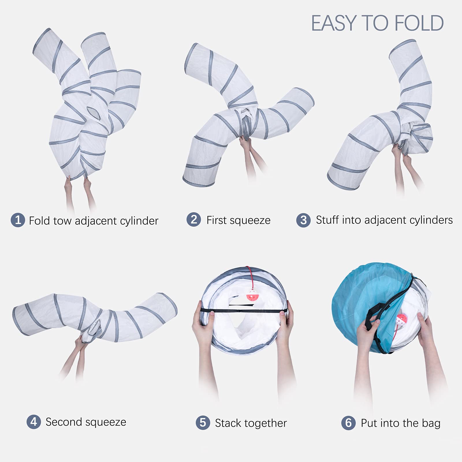 EGETOTA cat tunnel soft polyester material with sturdy frame for daily use.