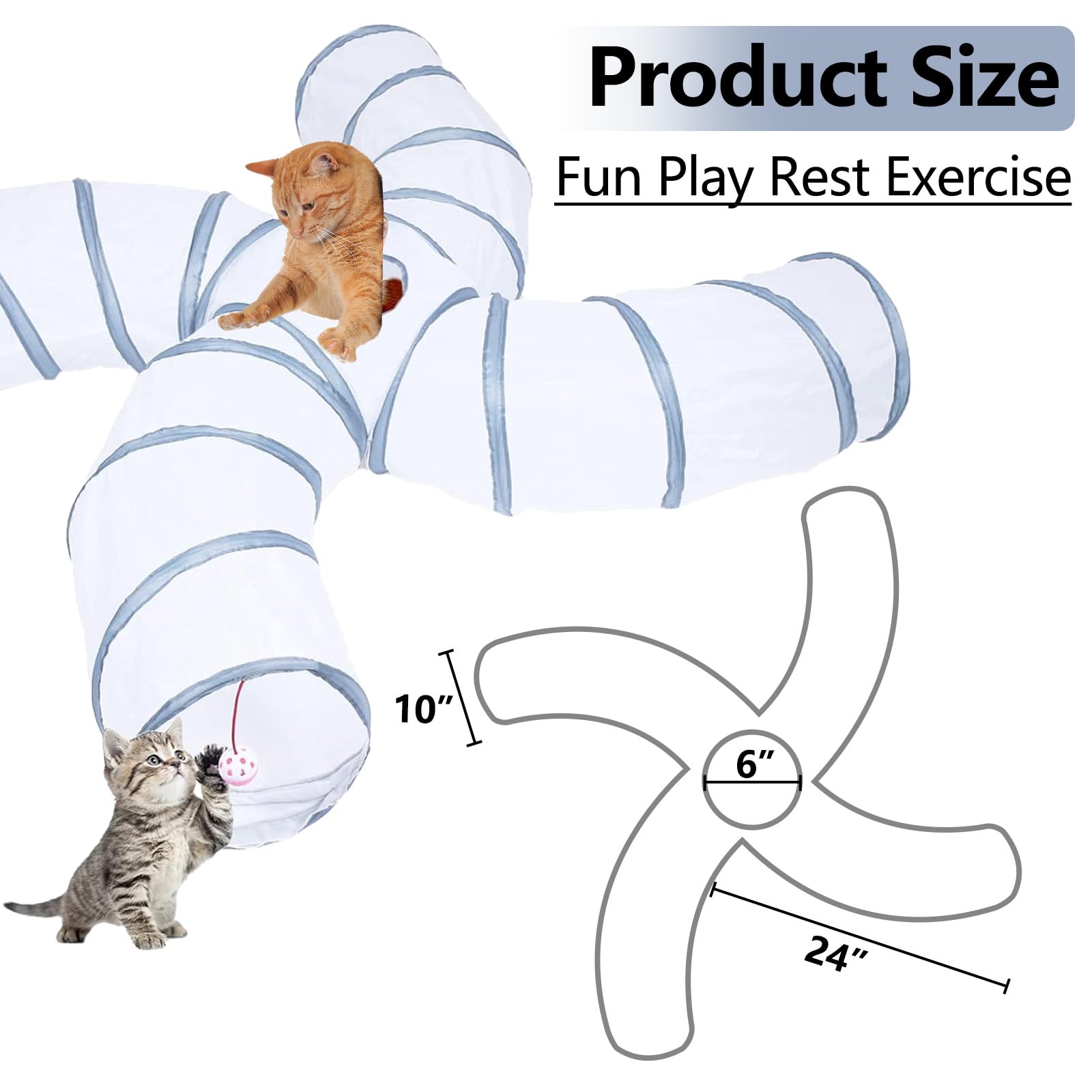 EGETOTA cat tunnel uses soft polyester and durable steel frame.