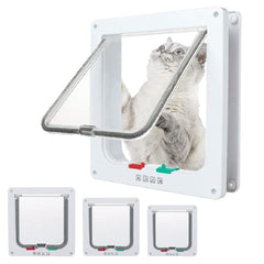 EGETOTA goTeamghjkl cat door flap installed on exterior door for weatherproof access.