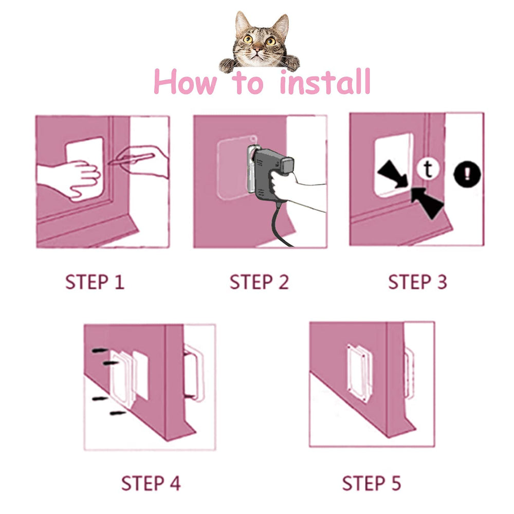 EGETOTA goTeamghjkl cat door flap versatile for interior, exterior doors, walls, and more.