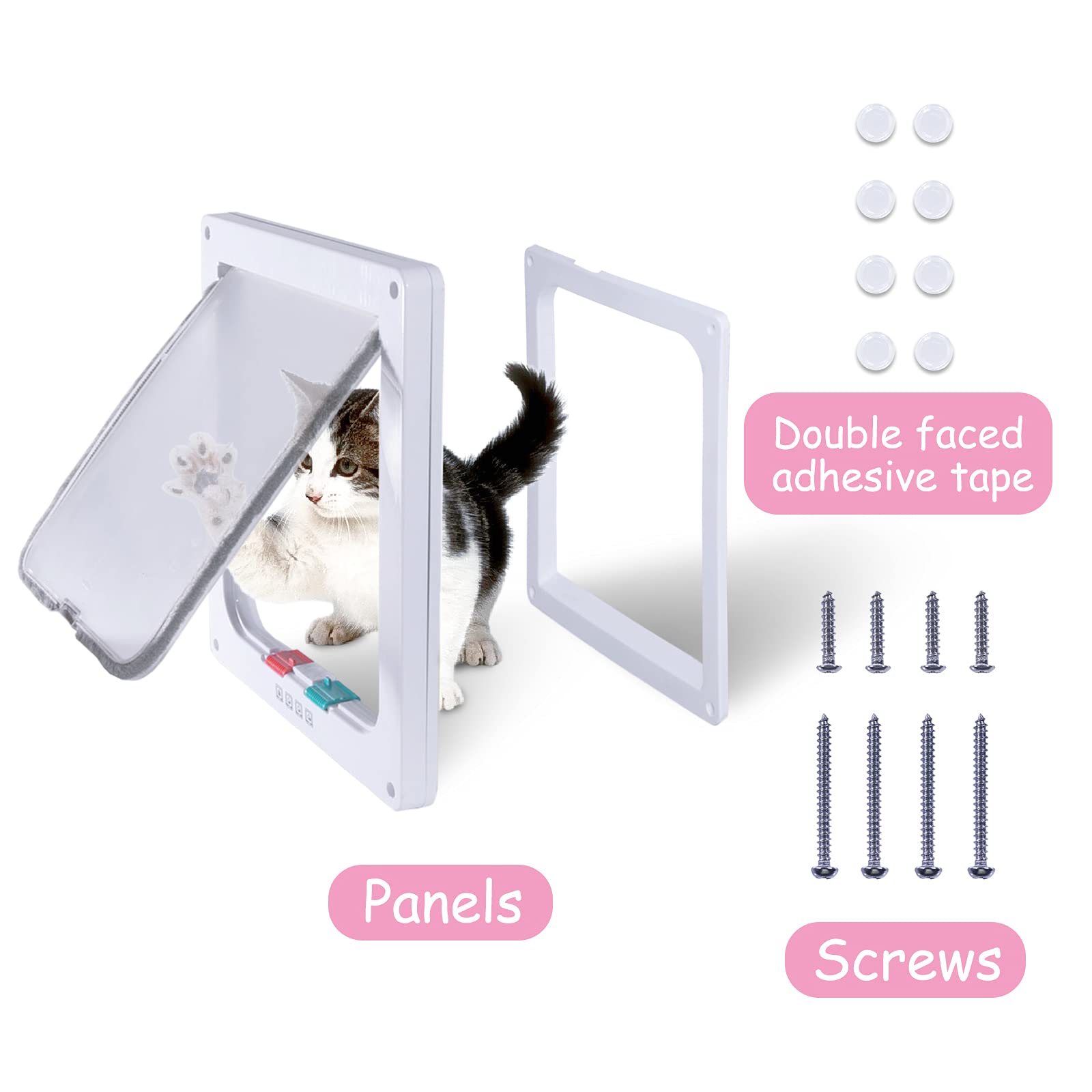 EGETOTA goTeamghjkl cat door flap includes easy installation with guide and video.