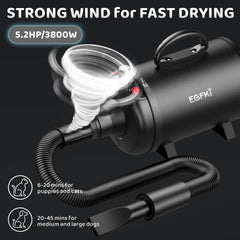 EGFKI Dog-Hair-Dryer four-nozzle set enables versatile drying and styling