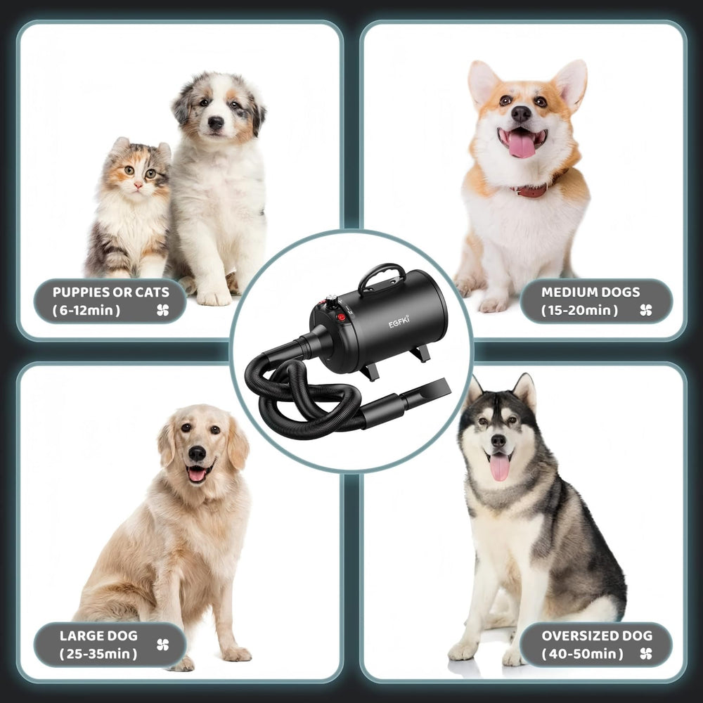 EGFKI Dog-Hair-Dryer included holder keeps grooming station organized