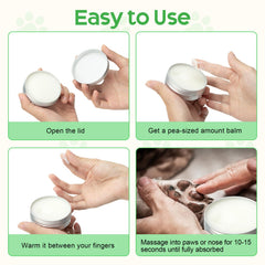 Eglagen paw balm texture closeup highlights creamy, non-greasy consistency.