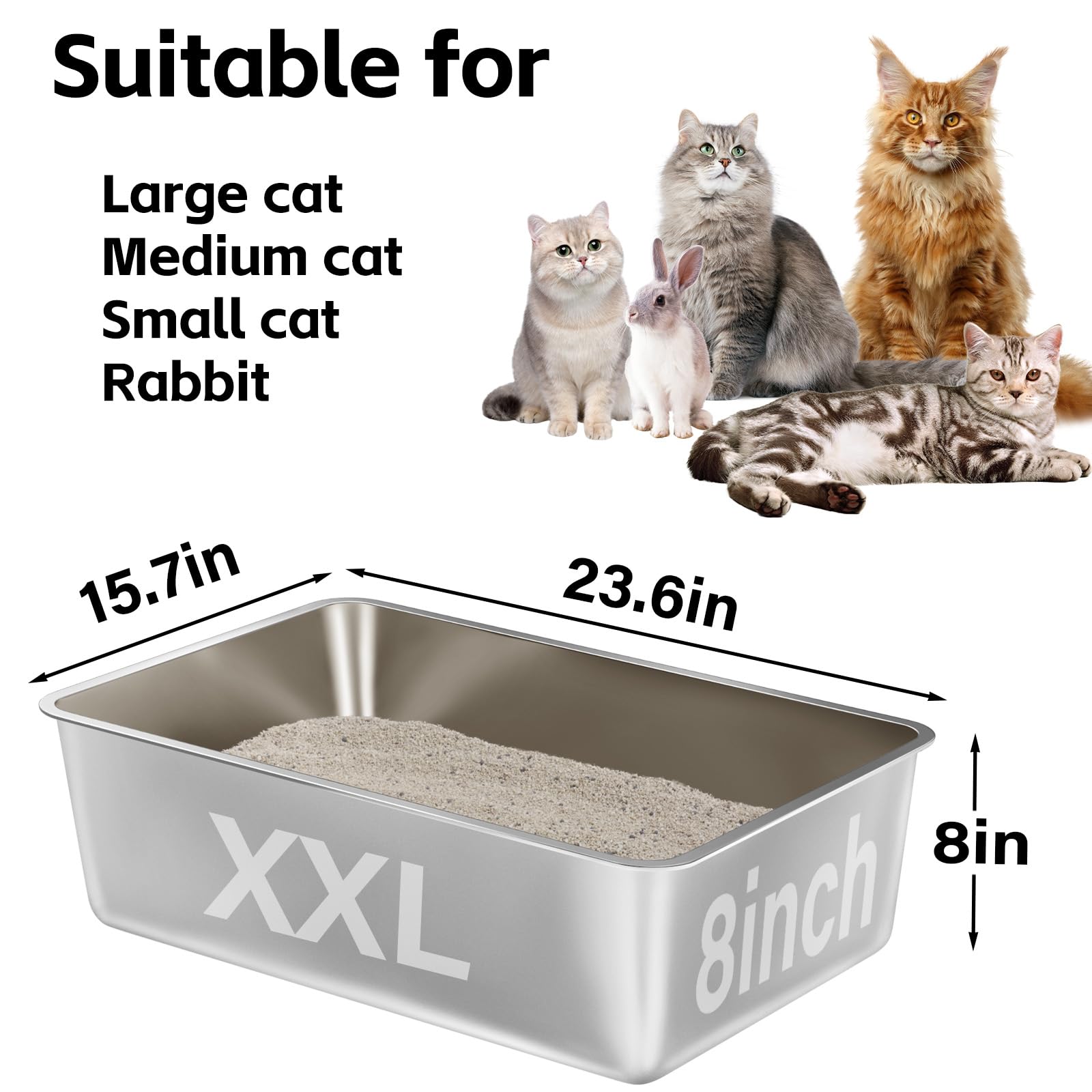 EGMEHOAD high sides help contain mess during litter box use