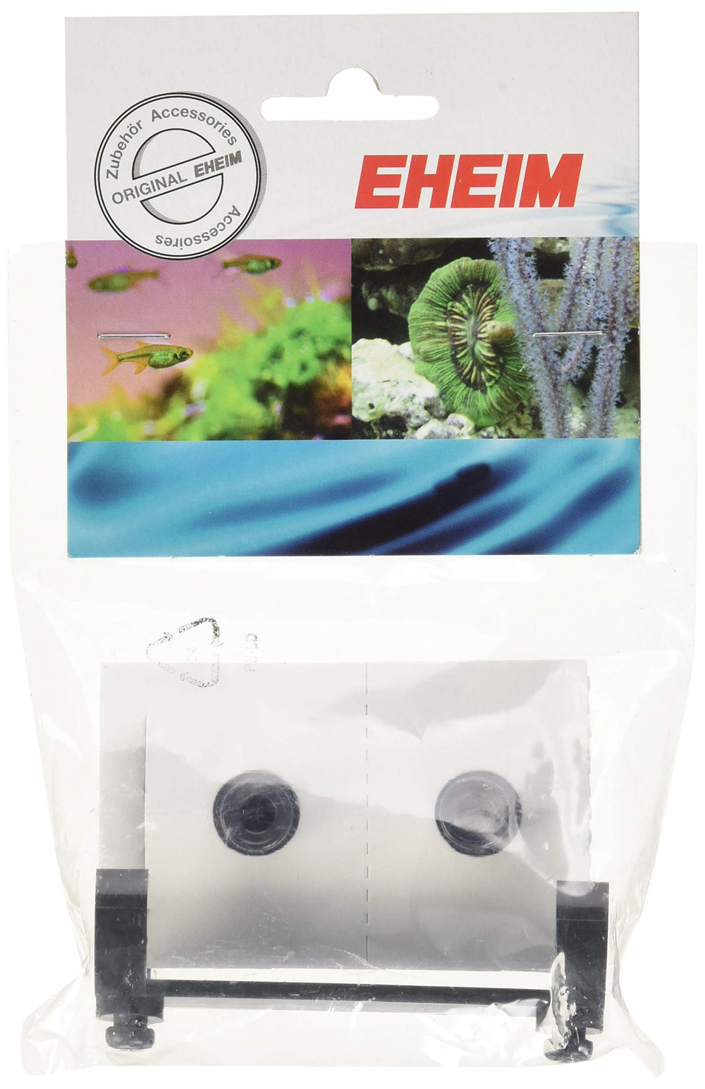 EHEIM Jager suction-cup close-up highlighting durable plastic clips for secure placement.