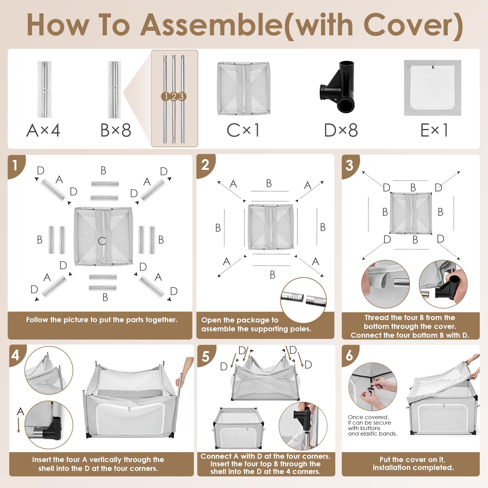 EHEYCIGA 42x42x26 inches dimensions provide a spacious play area.