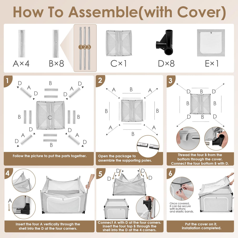 EHEYCIGA 42x42x26 inches dimensions provide a spacious play area.
