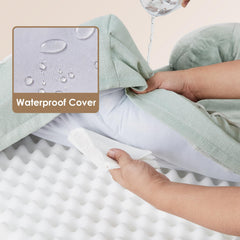 EHEYCIGA bed with 3-sided bolsters supports neck and head comfort.