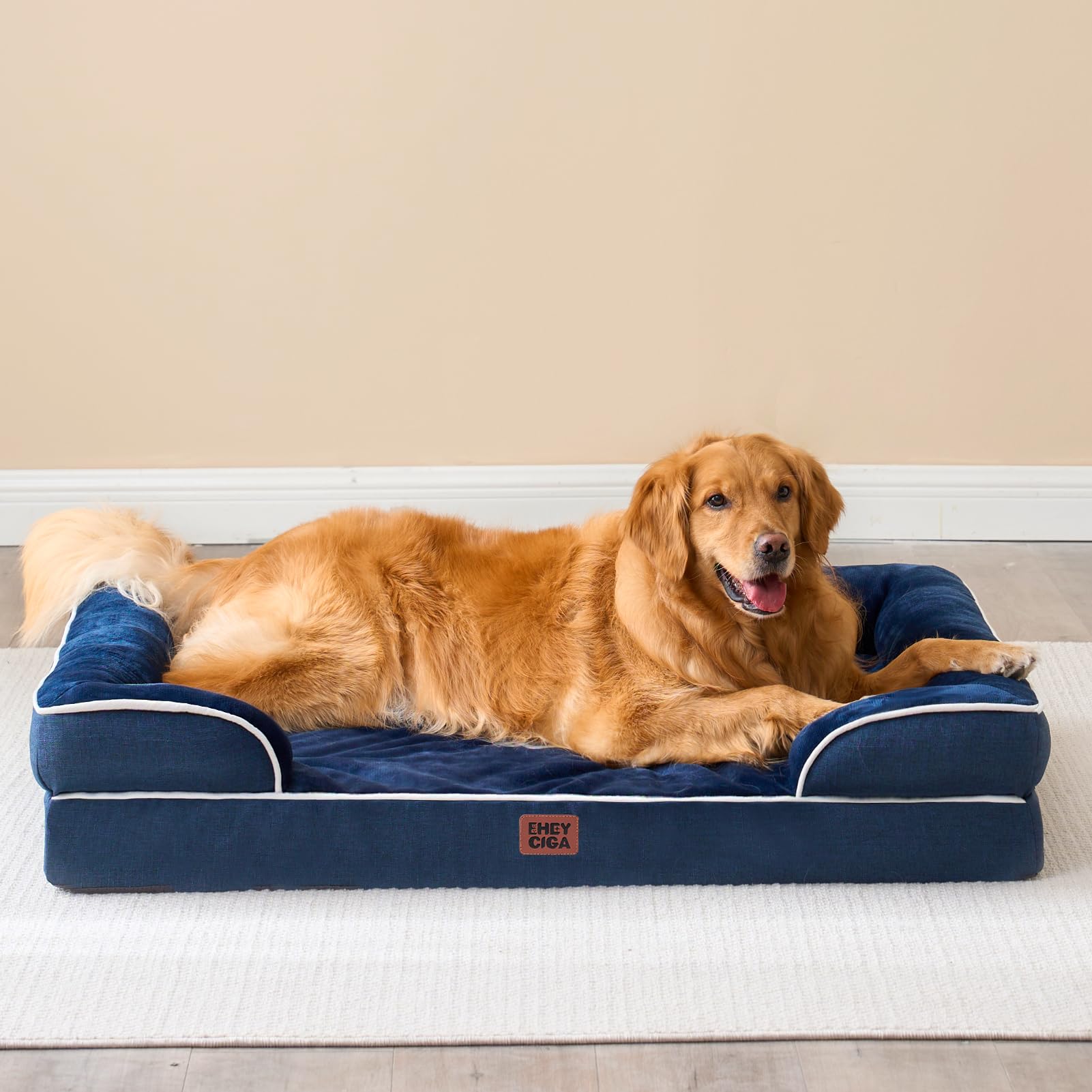EHEYCIGA bed assembled on floor ready for nap.