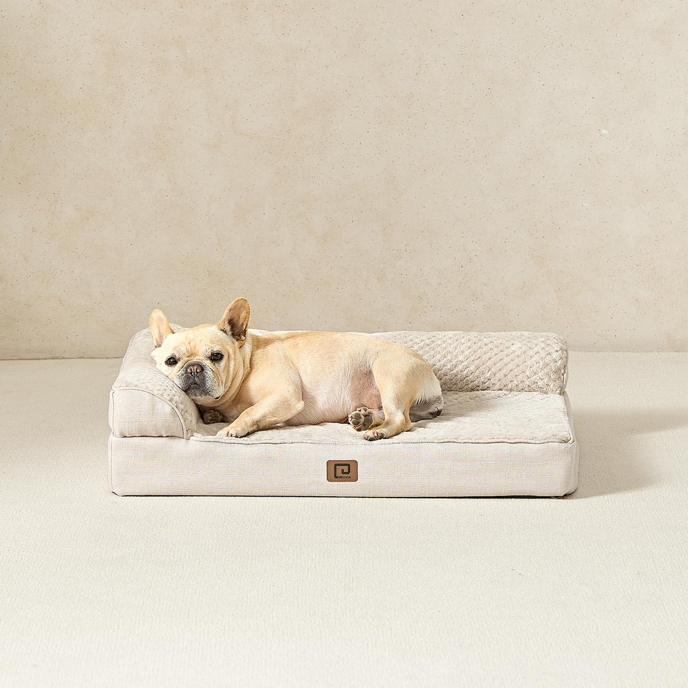 EHEYCIGA beige memory foam dog bed suitable for large dogs