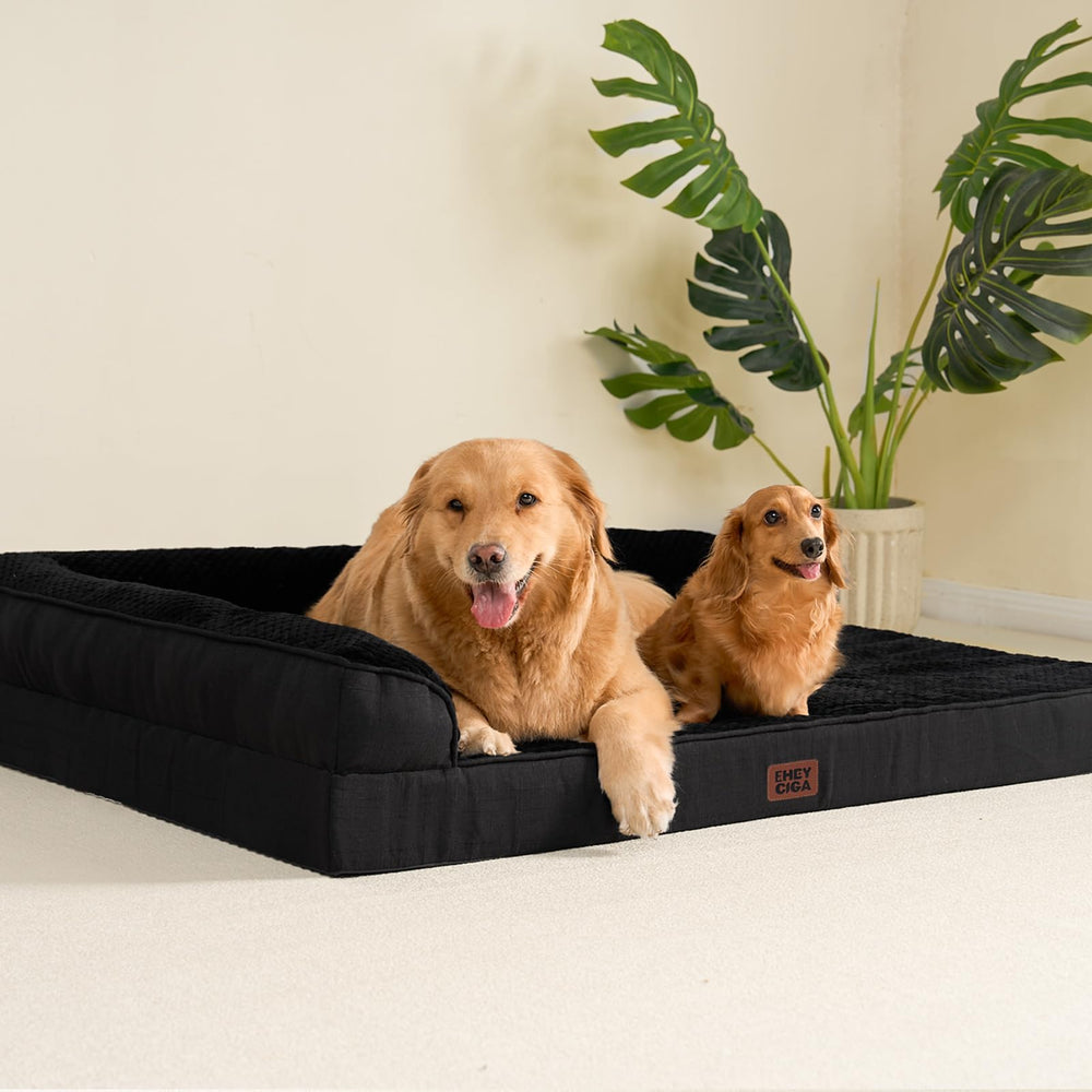 EHEYCIGA black couch-style dog bed blends with home decor.