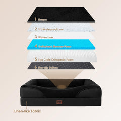 EHEYCIGA bolster-design sofa supports neck and head for comfort.