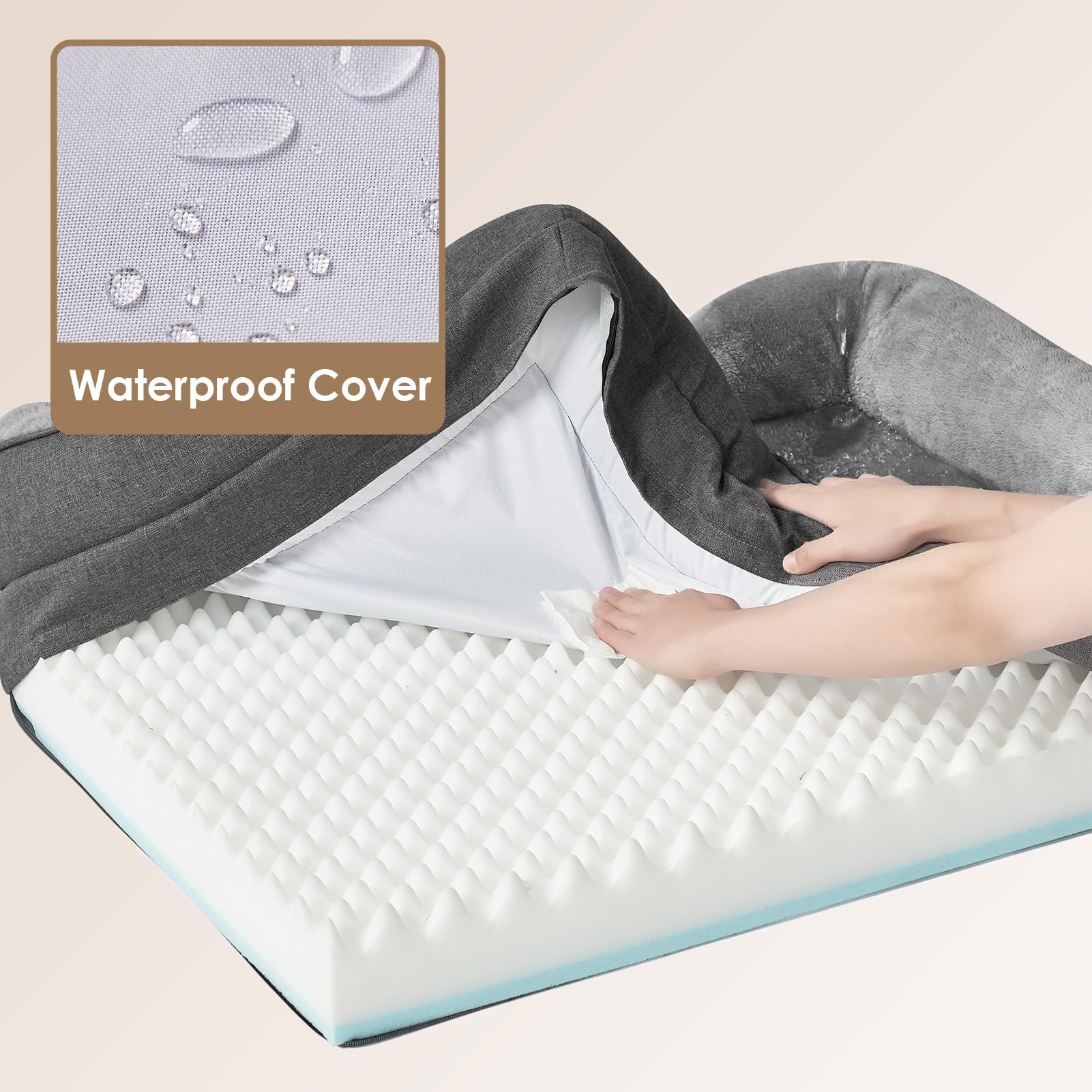 EHEYCIGA bolster edge support emphasizes neck cradling and comfort