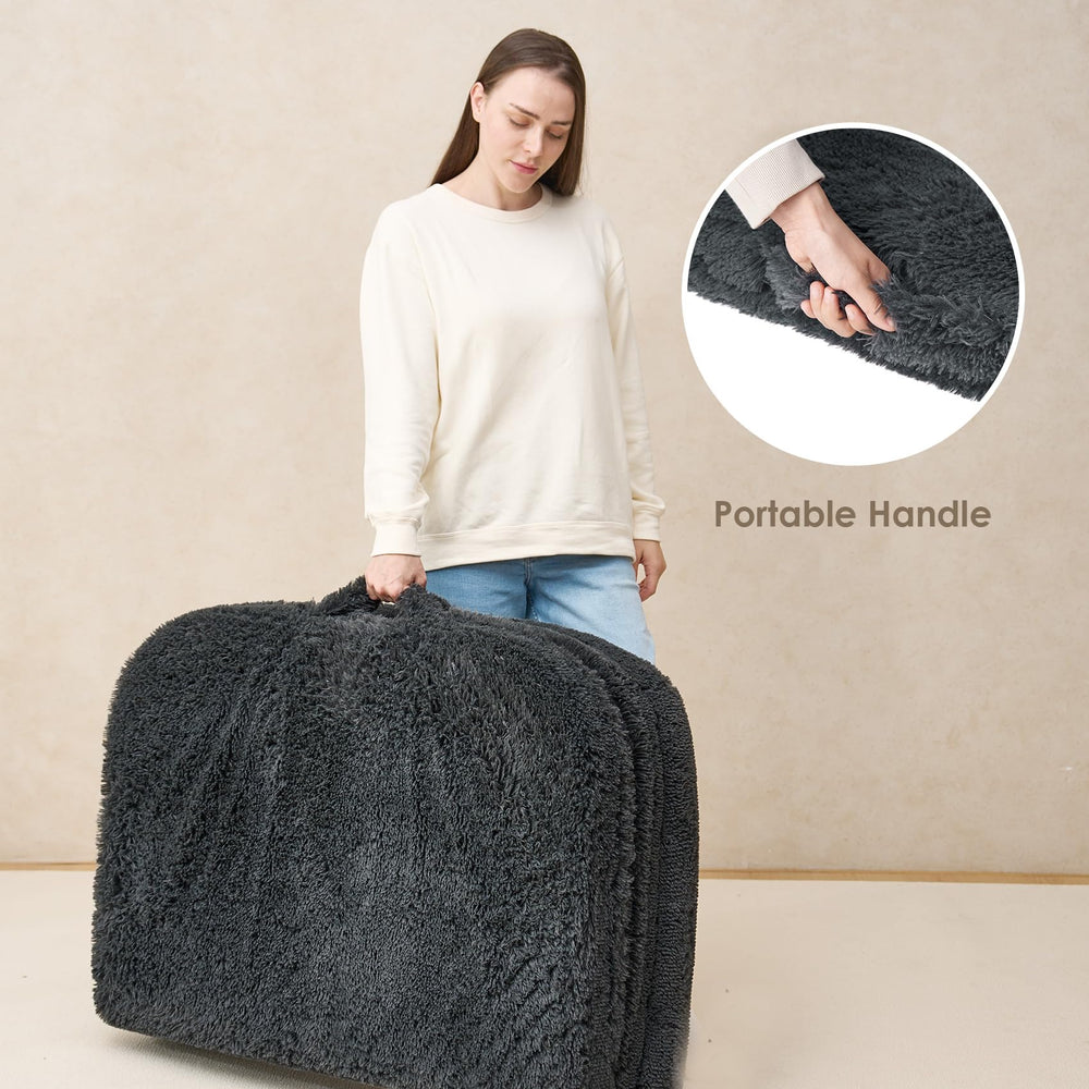 EHEYCIGA bolster-reinforced-shredded-foam; strong, cuddle-friendly edges.
