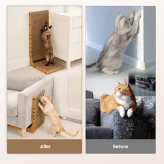 EHEYCIGA cardboard cat scratcher with ball toy for interactive play.