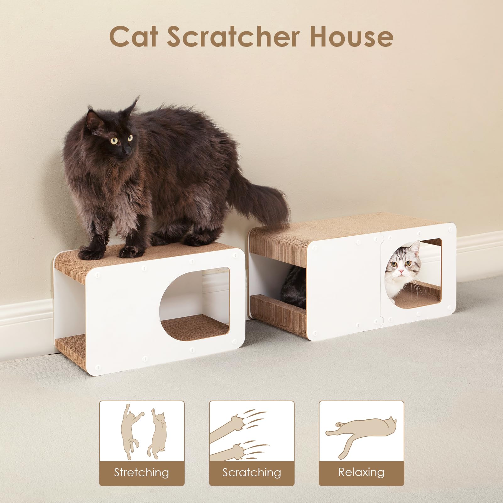 EHEYCIGA cardboard cat-scratcher board non-toxic, safe material for daily scratching sessions.