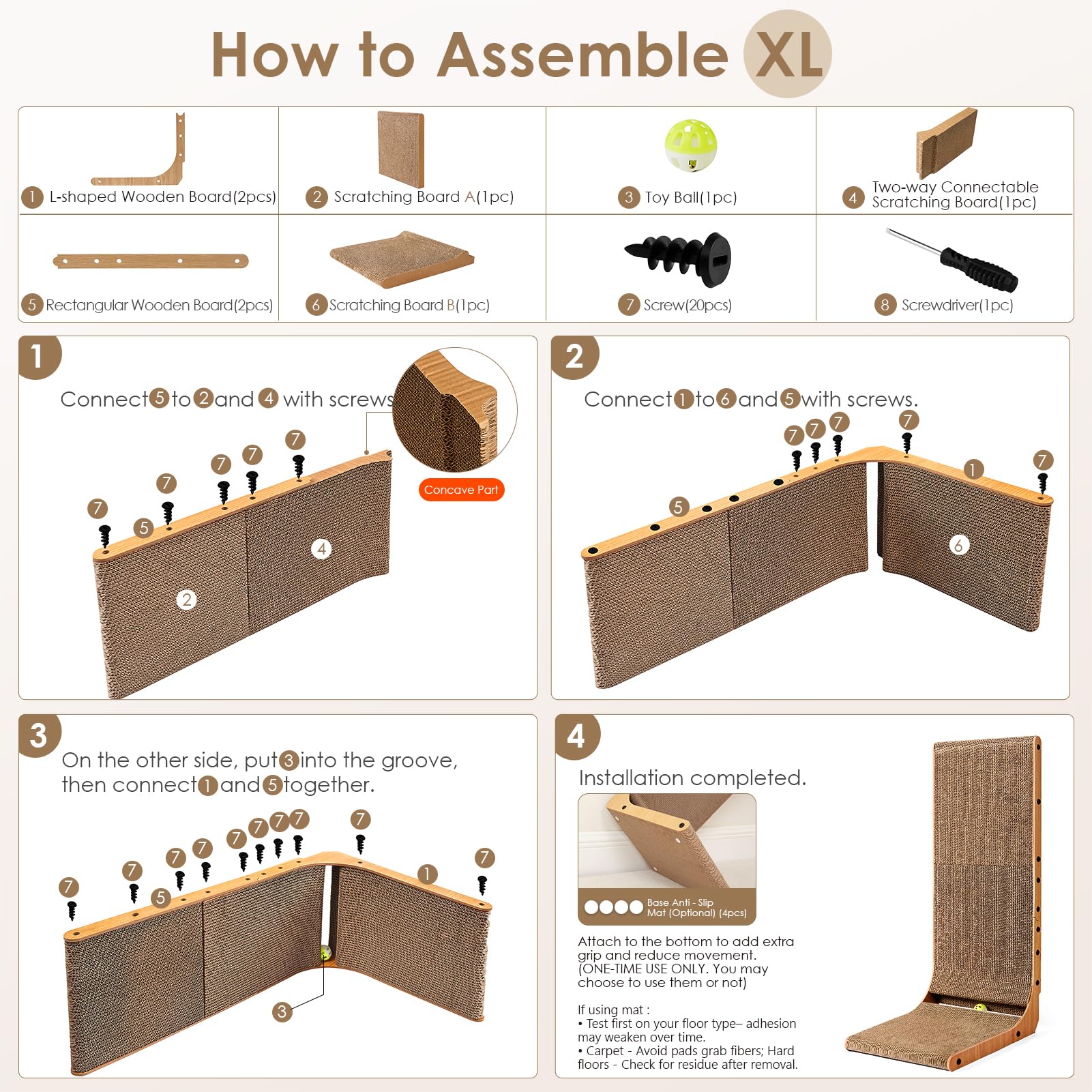 EHEYCIGA helps protect furniture by channeling scratching to the board.