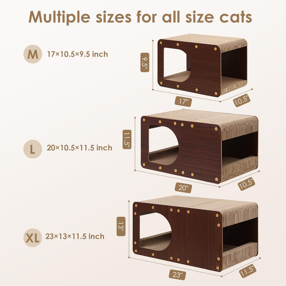 EHEYCIGA cardboard cat scratcher house assembly preview with included tools