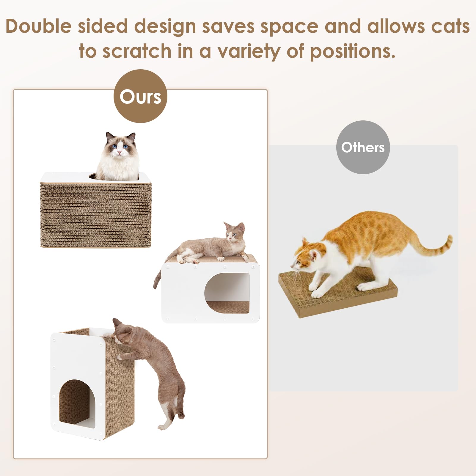 EHEYCIGA cardboard cat scratcher house assembly, quick setup with clear instructions and video.