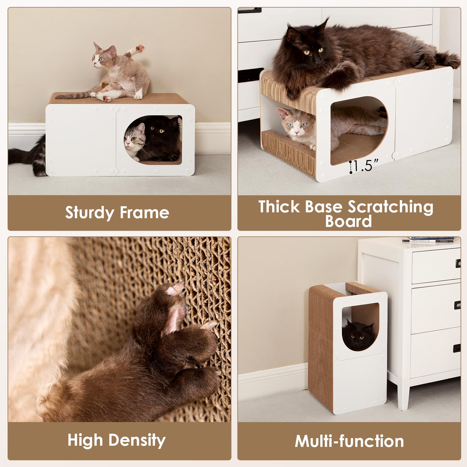 EHEYCIGA in-use image shows cat scratching, lounging, and stretching.