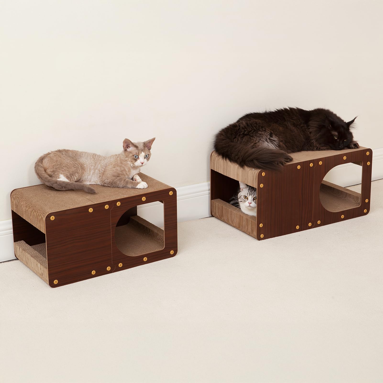 EHEYCIGA cardboard cat scratcher house packaging and quick-start tools