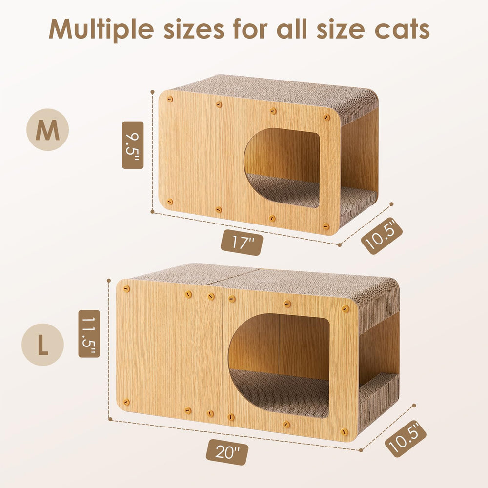 EHEYCIGA cardboard cat scratcher house texture closeup shows durable corrugated paper.