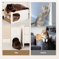 EHEYCIGA top-open view reveals accessible scratch surfaces for cats.