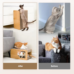EHEYCIGA cardboard cat scratcher house top view highlights all-sides scratching space.