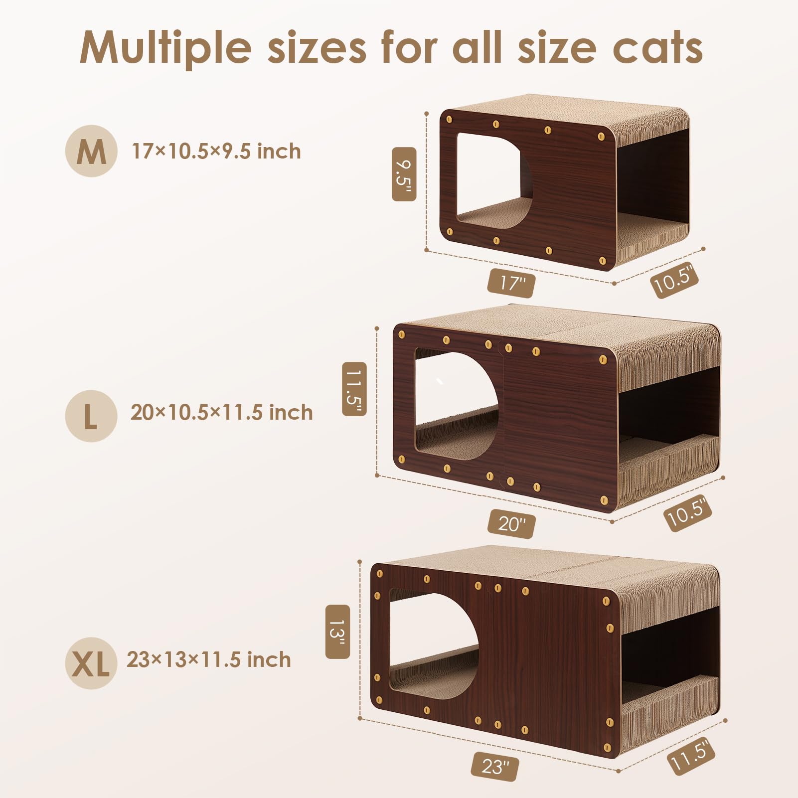 EHEYCIGA cardboard cat scratcher house close-up shows wooden frame stability