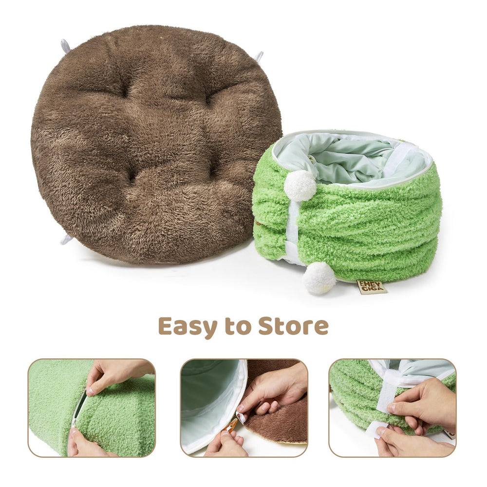 EHEYCIGA cat tunnel bed cotton fleece texture adds softness