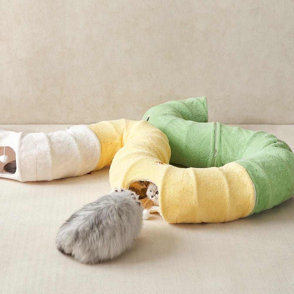 EHEYCIGA cat tunnel bed folded storage for compact setup